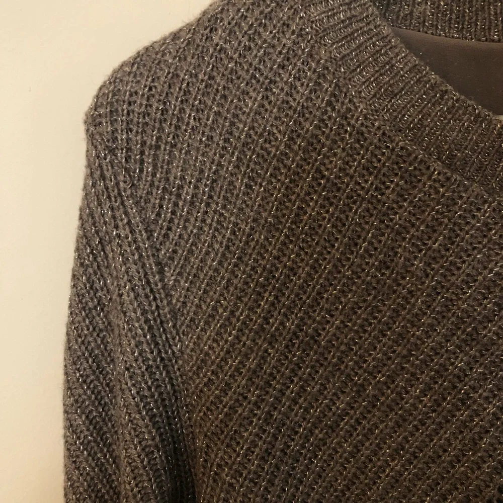 Lucky Brand Shimmery Taupe Lined Sweater NWOT